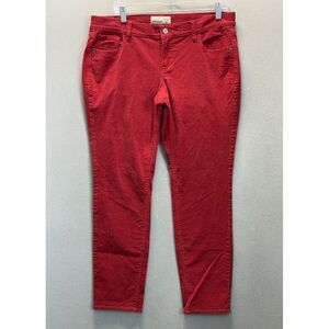 Old Navy Women's‎ Sz 14 Red Corduroy Mid-Rise Skinny Pants